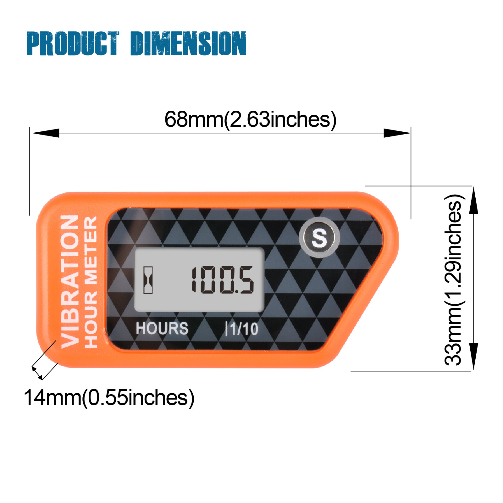 Runleader Digital Self Powered Hour Meter,Vibration Activated Maintenance Remind