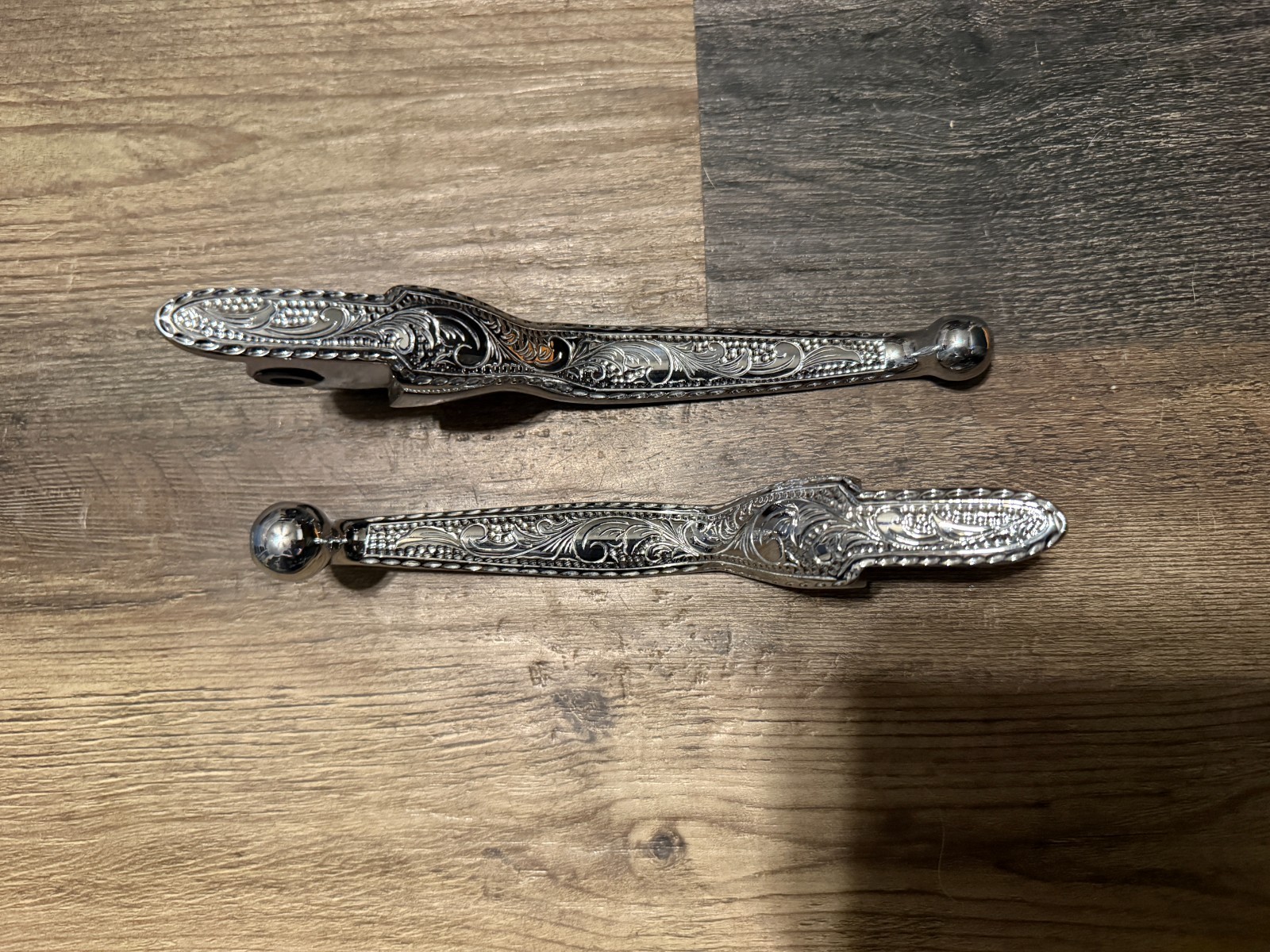 LIKE NEW! Dago Dane Engraved Chrome Motorcycle Brake and Clutch Levers