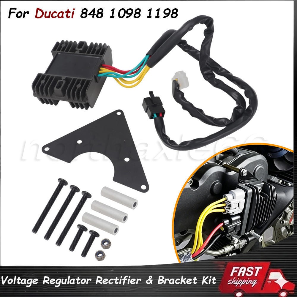 Voltage Regulator Rectifier&Mount Bracket Kit For Ducati 848 1098 1198 54040191A