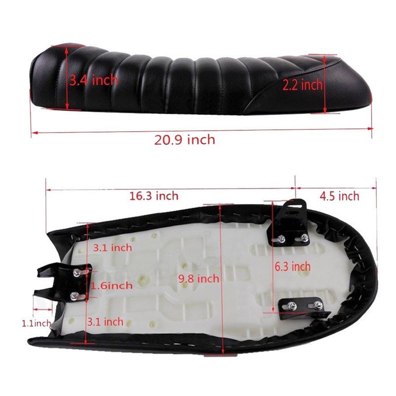 Motorcycle Flat Hump Saddle Retro Cafe Racer Seat Custom for Honda Yamaha Suzuki
