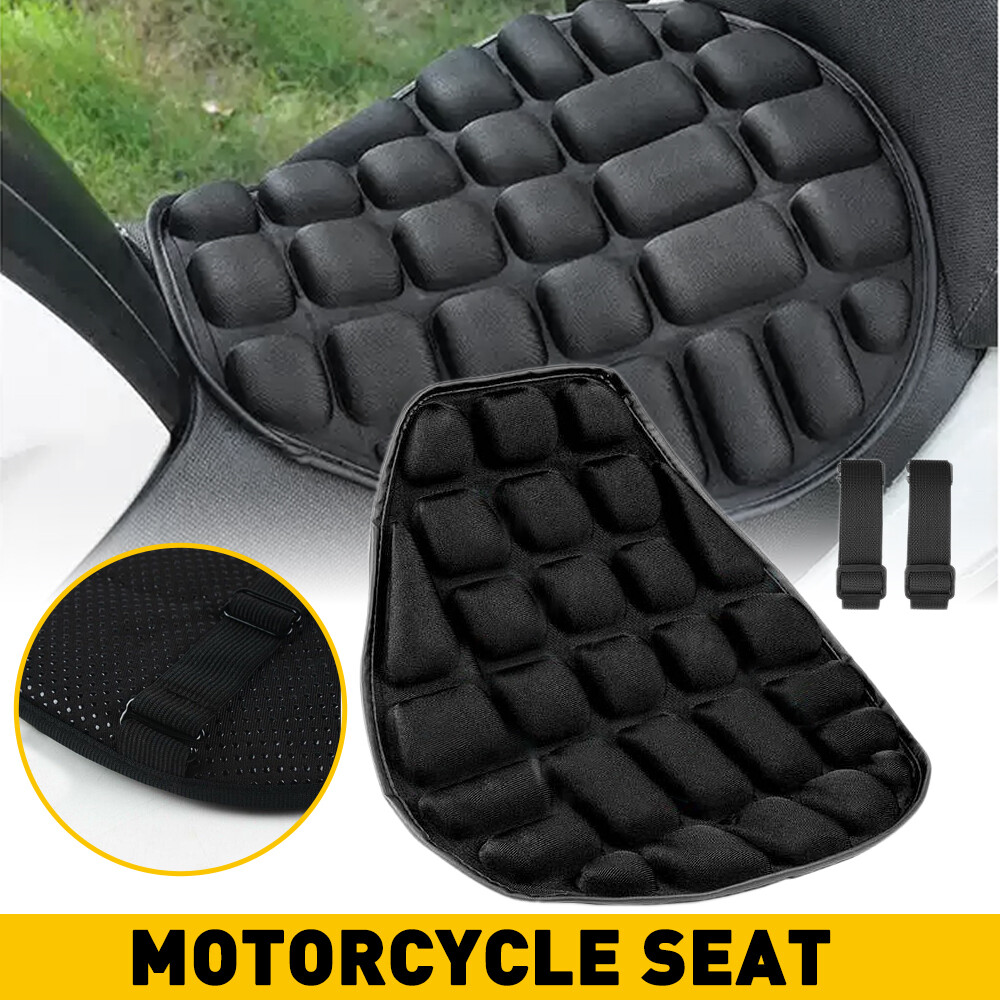 Motorcycle Comfort Seat Pad Gel Cover Cushion 3D Pressure Black Relief Universal