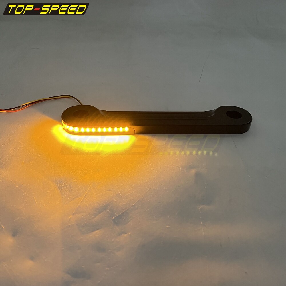 Flush Fork Amber Turn Signals Light White Running Light Brackets For Harley