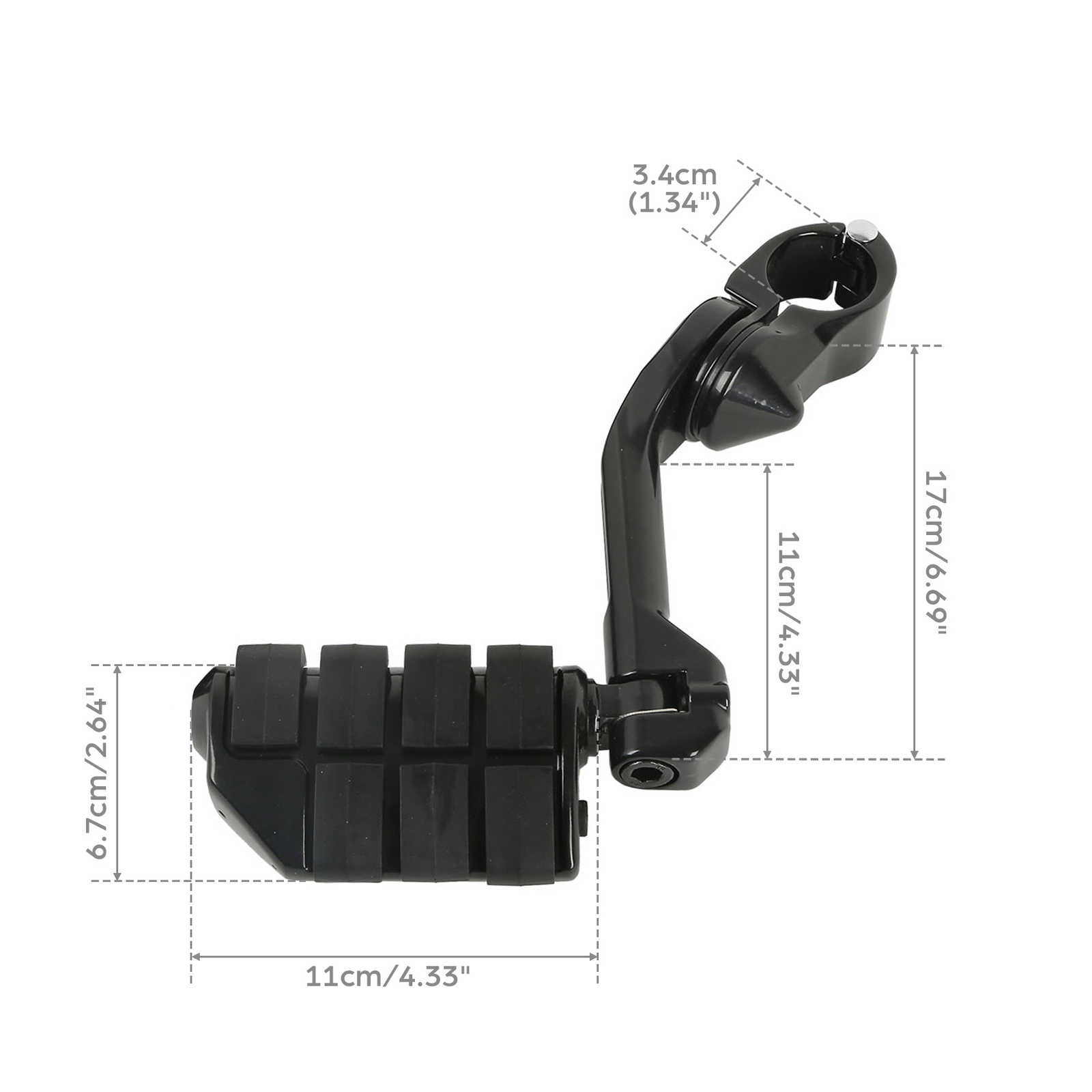 1.25″ 32mm Highway Engine Guard Long Angled Foot Pegs Mount For Harley Glide
