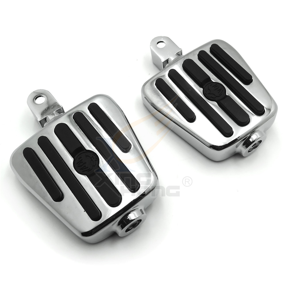 For Honda Fury VT1300 Shadow Phantom Spirit cruiser Chrome Skull peg Footpegs