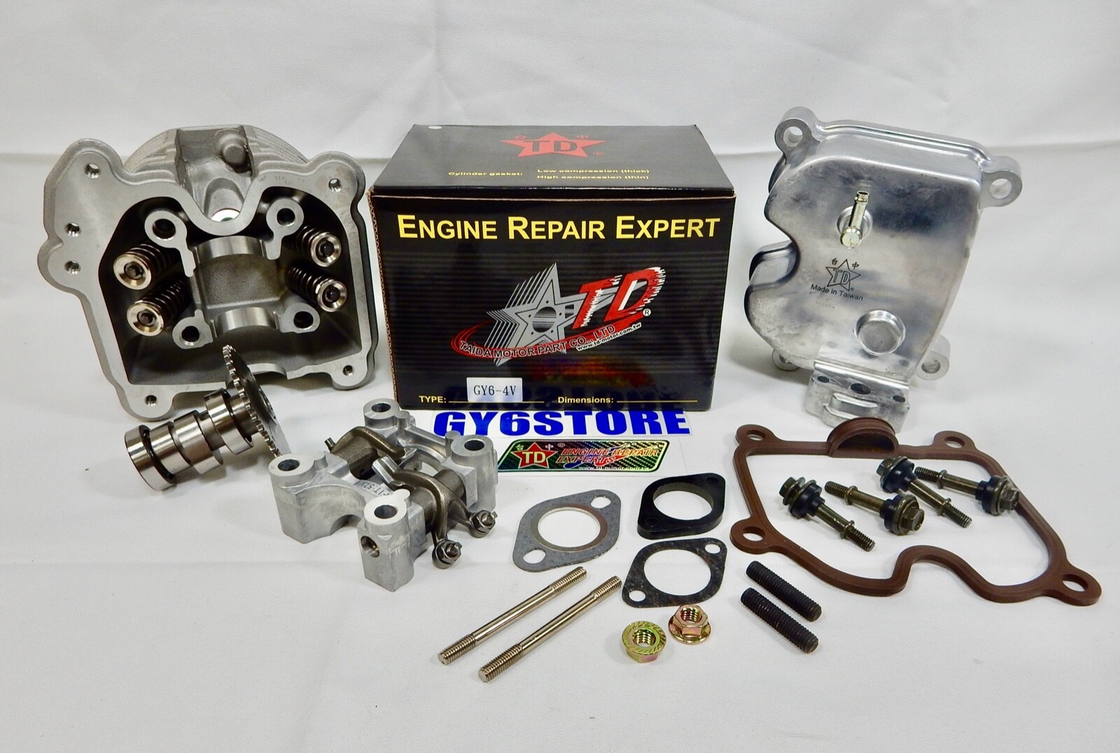 TAIDA 4V OVERSIZED CYLINDER HEAD KIT 67mm (57mm SPACING) 232cc *24/22 VALVES*