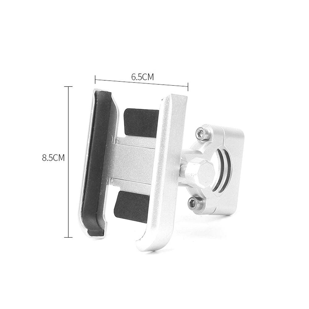Aluminum Silver Phone Holder – Reliable Handlebar Cell Phone Mount fit Cyclists