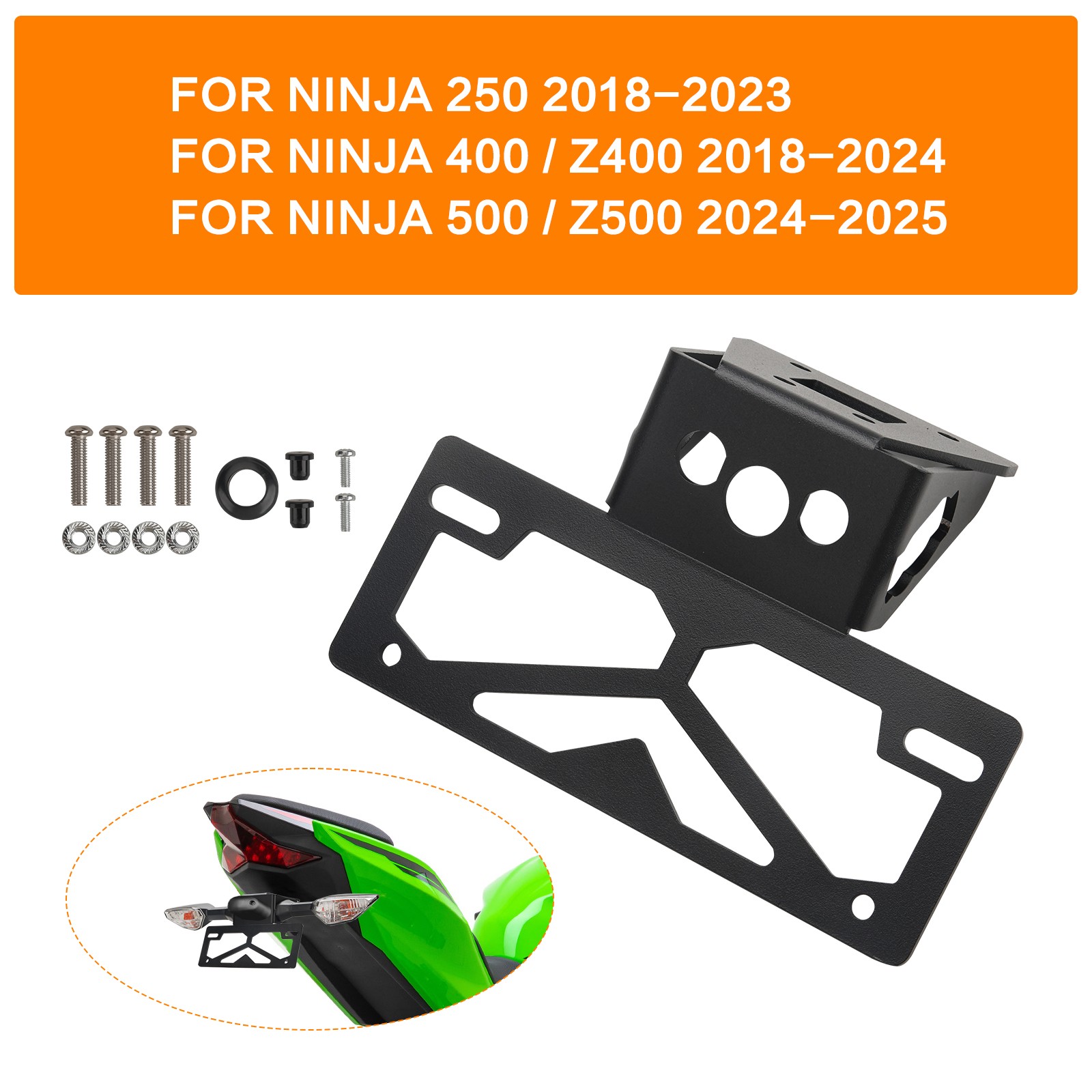 Tail Tidy Fender Eliminator Kit Bracket For Kawasaki Ninja 500 Z500 2024-2025