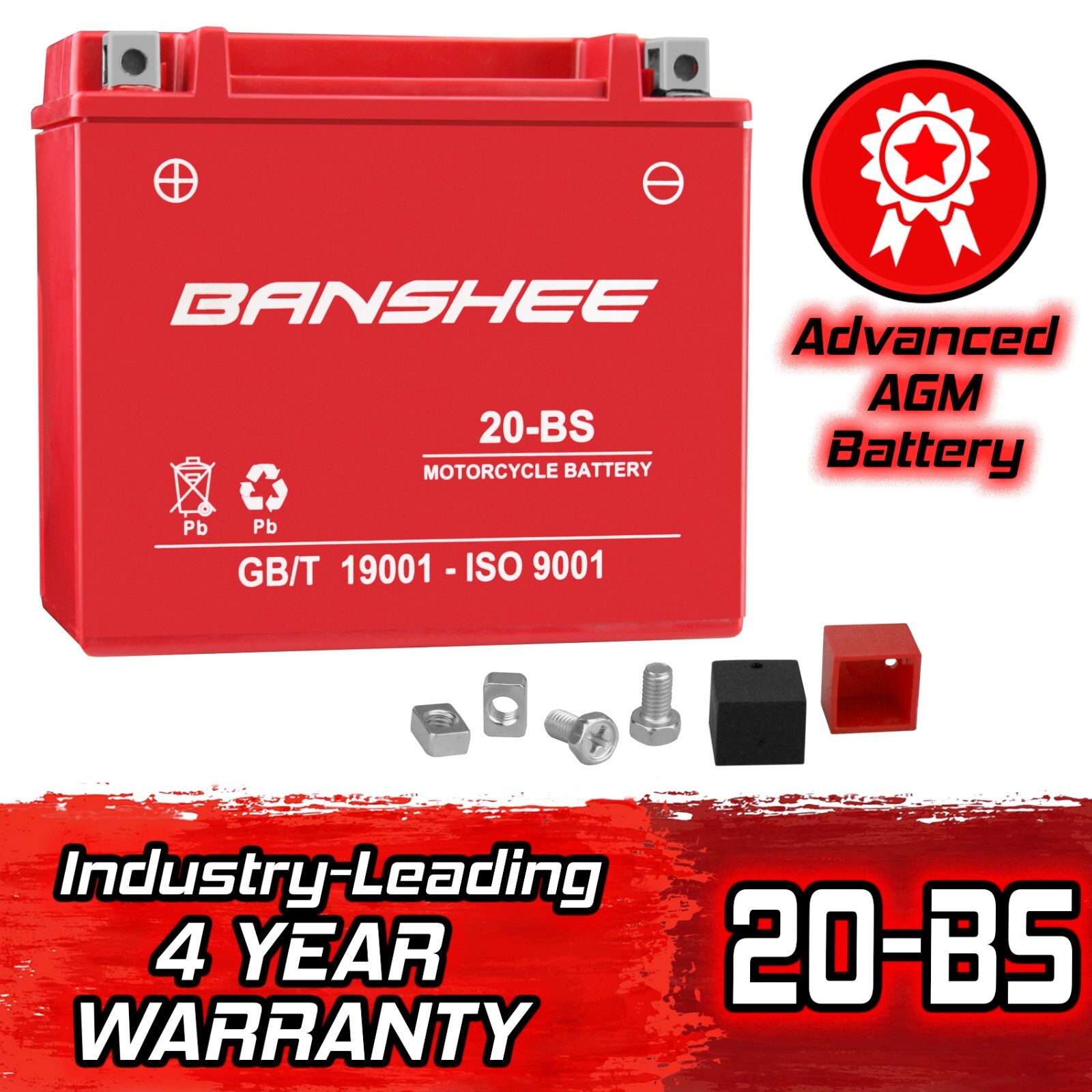 Banshee Replaces AGM 12V Battery For Harley-Davidson 883 XL, XLH Sportster