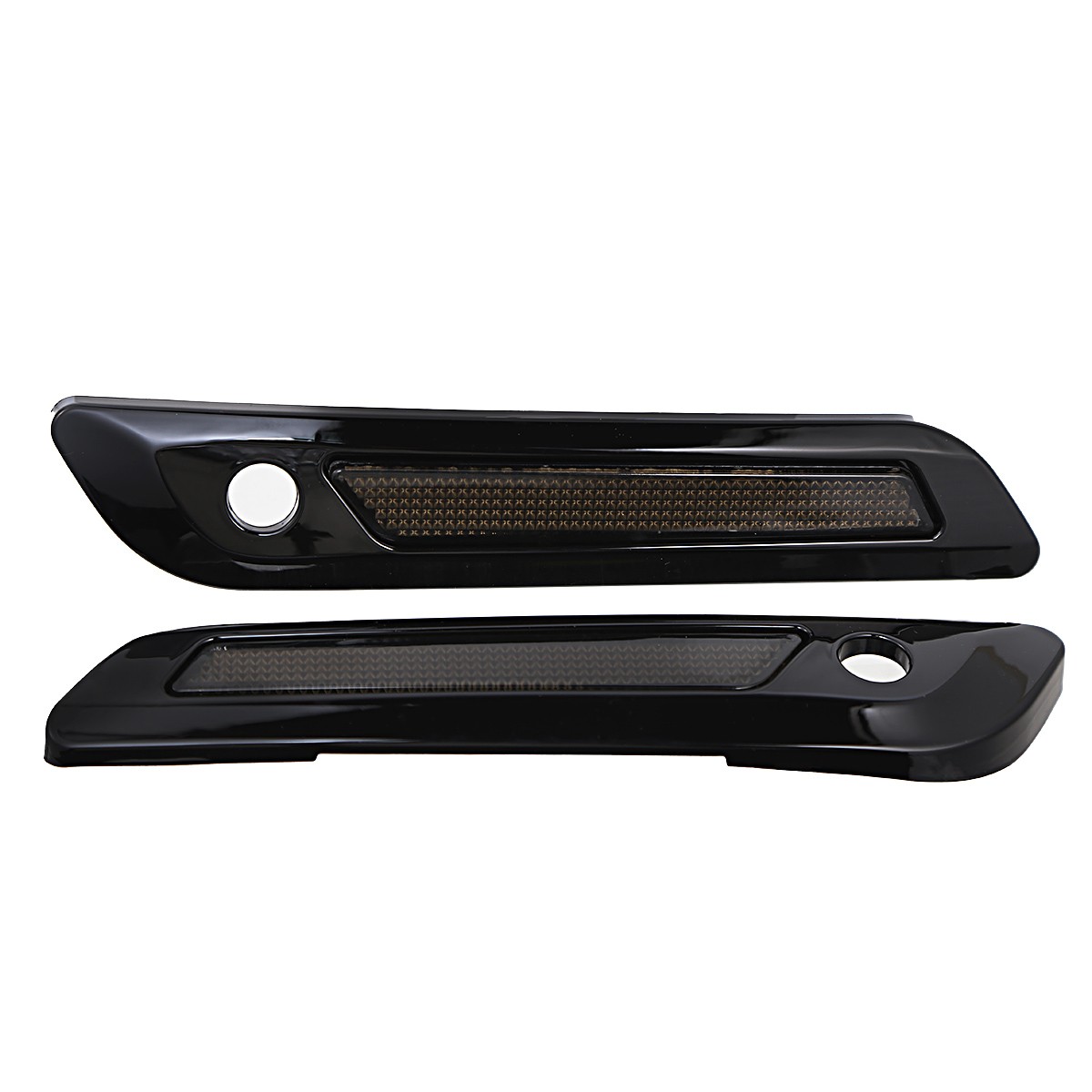 Gloss Black Hard Saddlebag Latch Cover Smoke Reflectors For Harley Touring 24-26