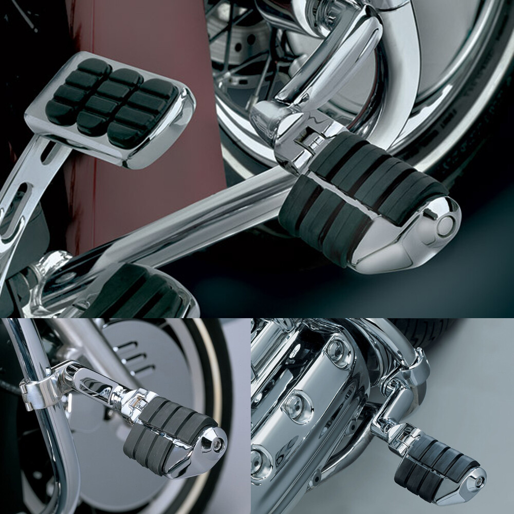 Pair Male Mount Foot Pegs Footrests For Harley Touring Softail Dyna Sportster XL