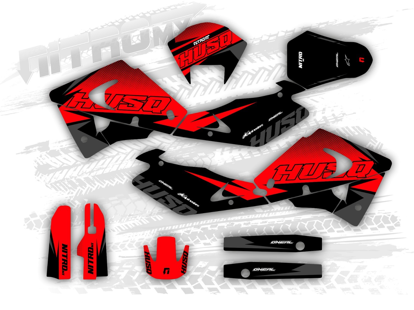 Graphics Kit fits Husqvarna WR 125 250 300 2000 2001 2002 2003 2004 Decals