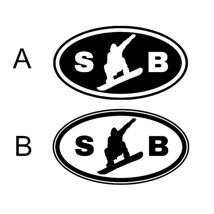 Snowboarder Oval – 2 Styles to Choose from | Vinyl Decal by Check Custom Design