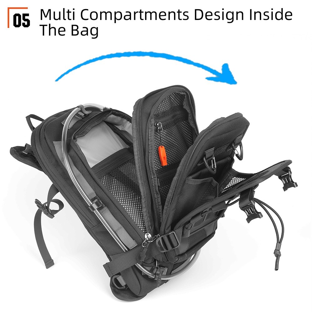Rhinowalk Motorcycle Tank Bag 9L Versatile Backpack With 1.5L Water Bag MOLLE