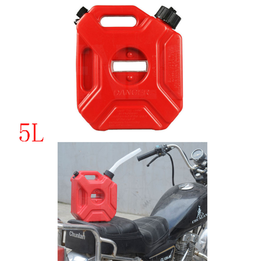 1PC Red 5L Anti-Static Plastic Gasoline Drum Spare Fuel Tank For Auto Motorcycle