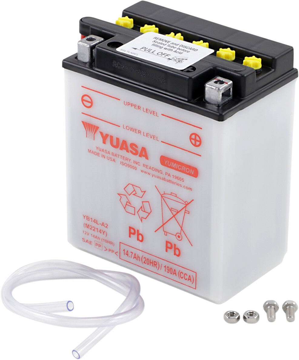 Yuasa Yumicron Battery YB14L-A2 12V Lead Acid ATV Snow Street Watercraft