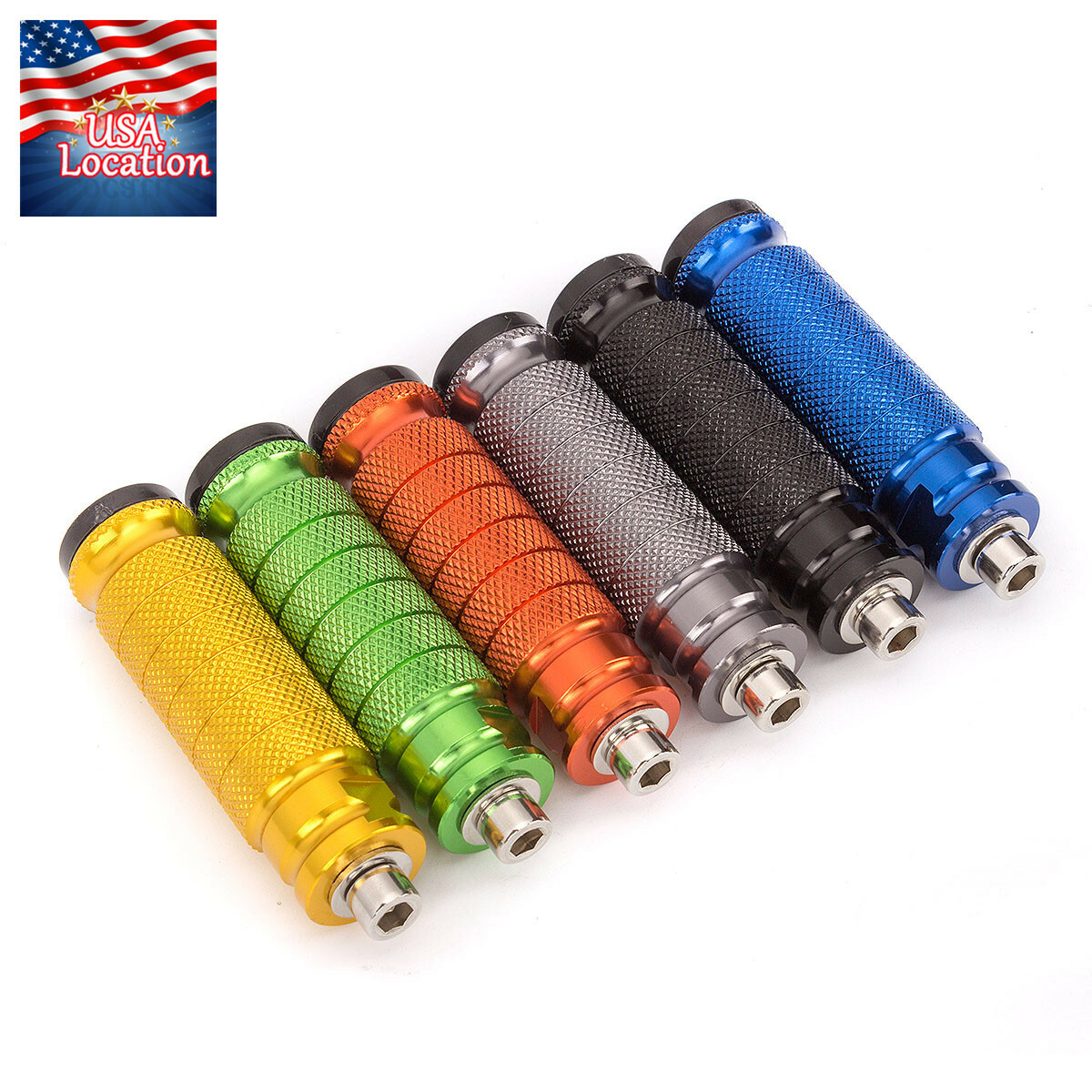 8mm Universal Motorcycle CNC Rearset Footrests Footpegs Foot Pegs Pedals Racing