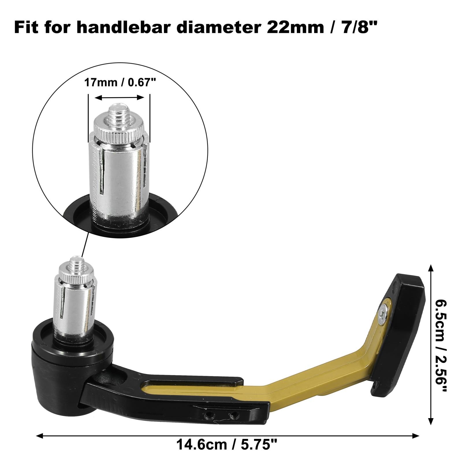 Pair 7/8″ 22mm Motorcycle Brake Lever Guard Handlebar Protector Clutch Gold Tone