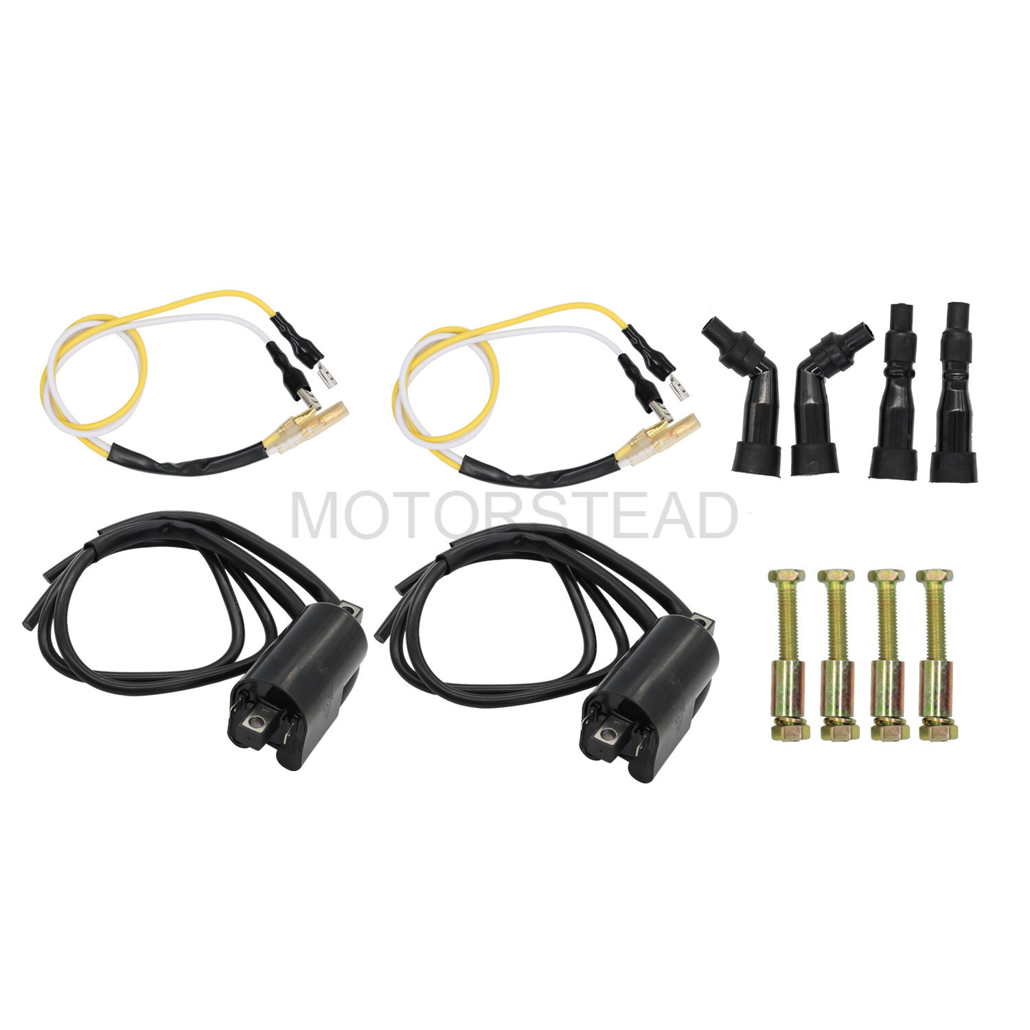 Fit For Suzuki GS550 GS650 GS750 850 1000 2Pcs Ignition Coils & Spark Plug Caps