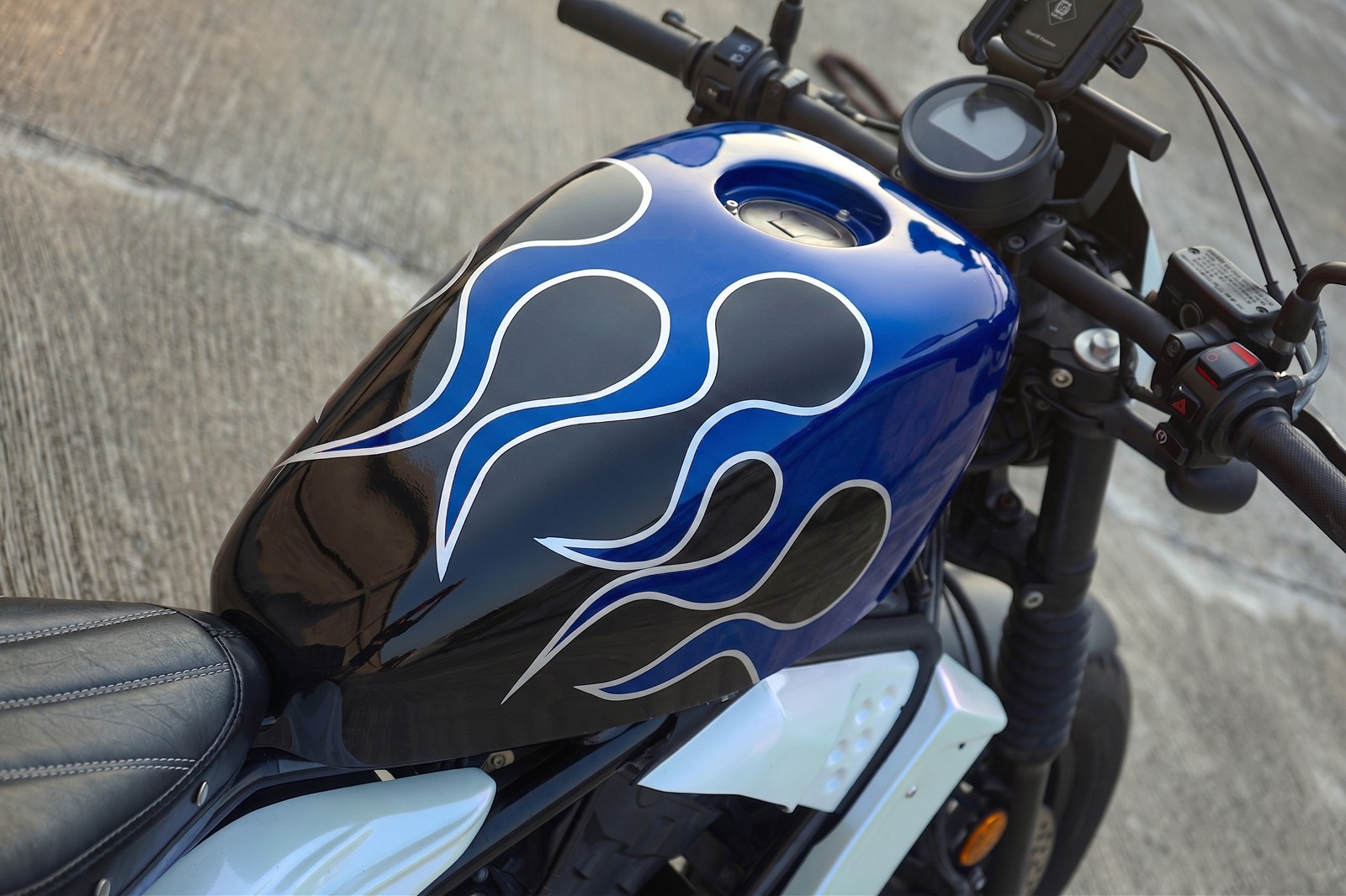 Fuel Tank Cover ABS flame pattern Blue For HONDA REBEL CMX 300&500 17-2026