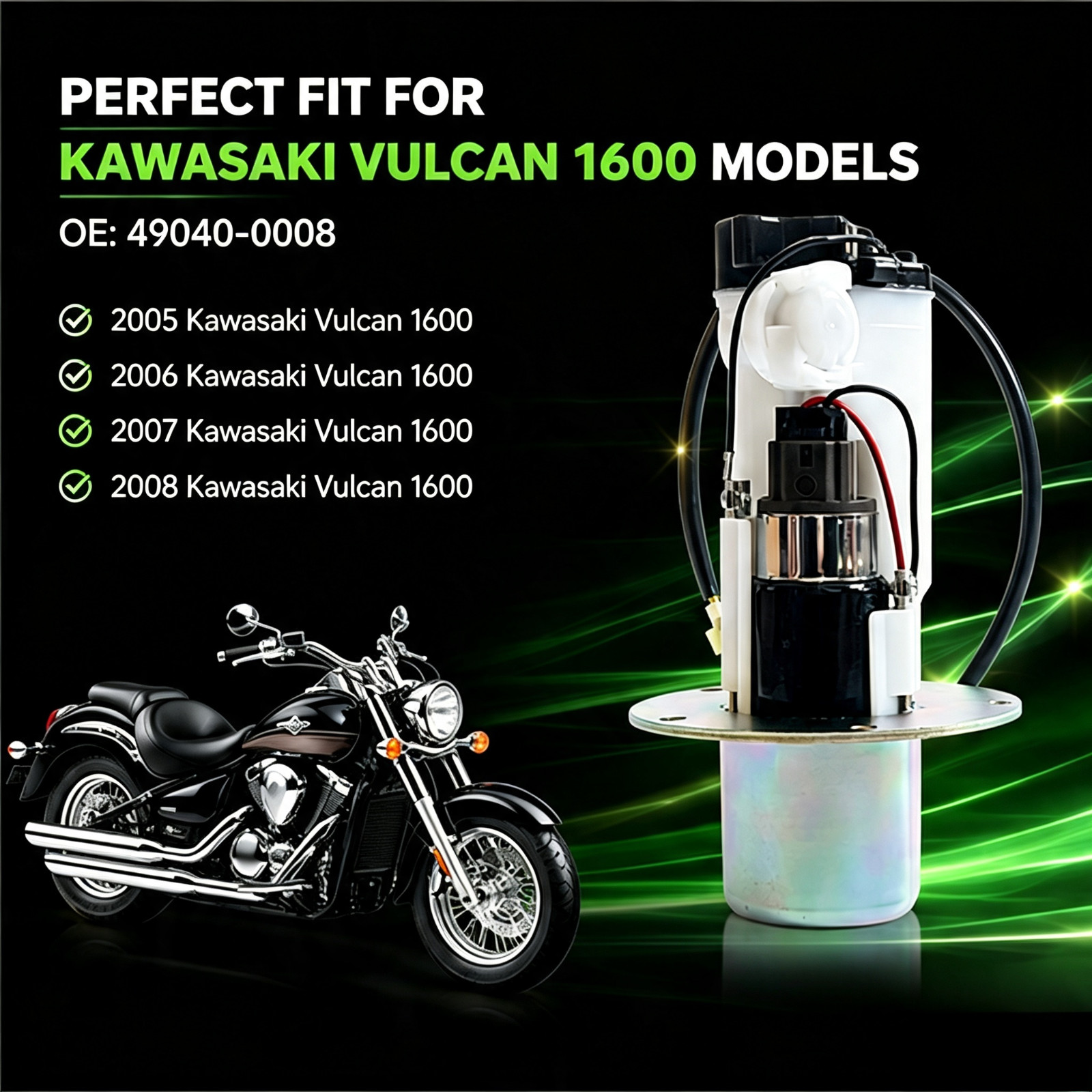 Fuel Pump Assembly 49040-0008 For 2003-2008 Kawasaki Vulcan 1600 Classic VN1600A