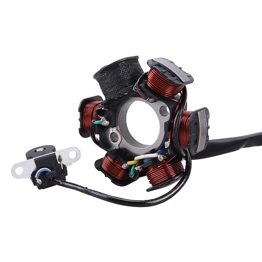GY6 50cc 110cc 125cc 150cc Moped Scooter ATV Magneto Stator 6 Pole Coil 4 Wire