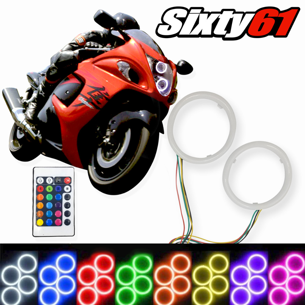 GSXR 600 750 2003-2007 Multi Color Changing Plasma Halo Angel Eyes with Remote