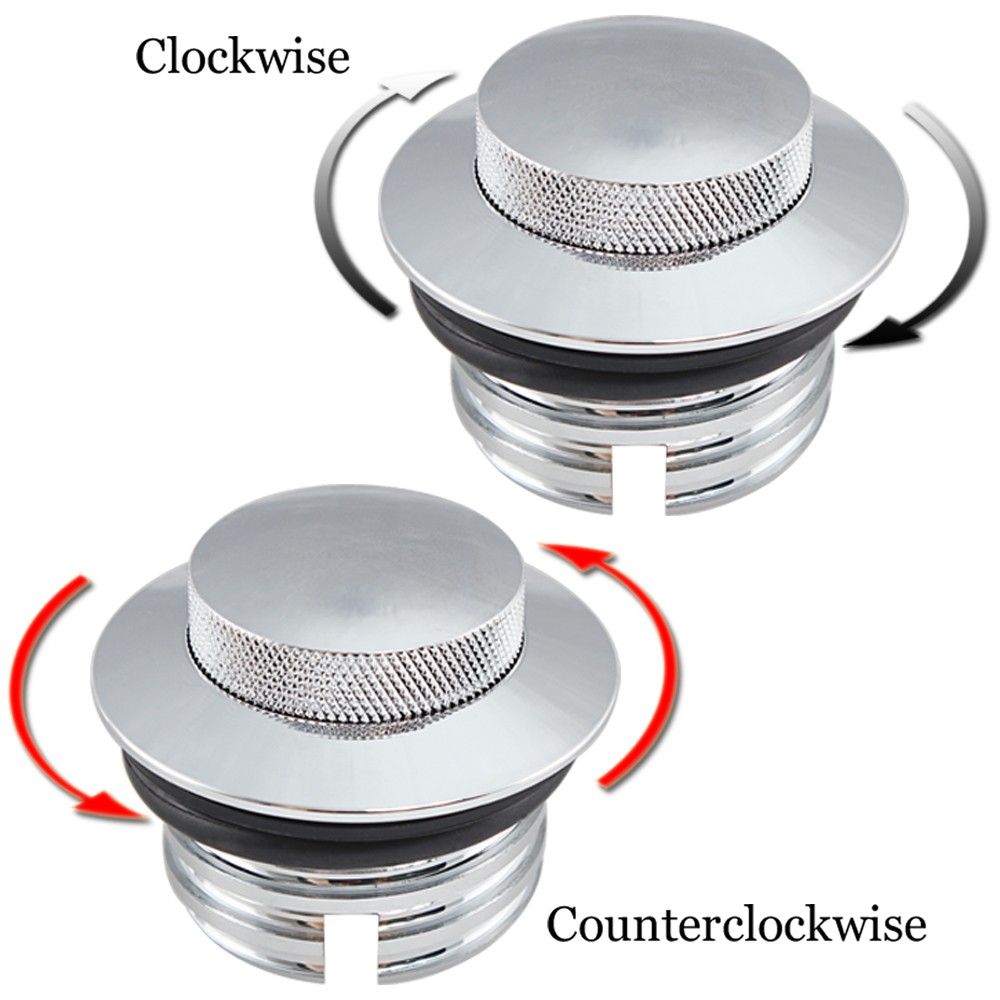 2pcs Chrome Fuel Tank Cover Gas Oil Caps Fit for Harley Softail Custom FXSTC/I