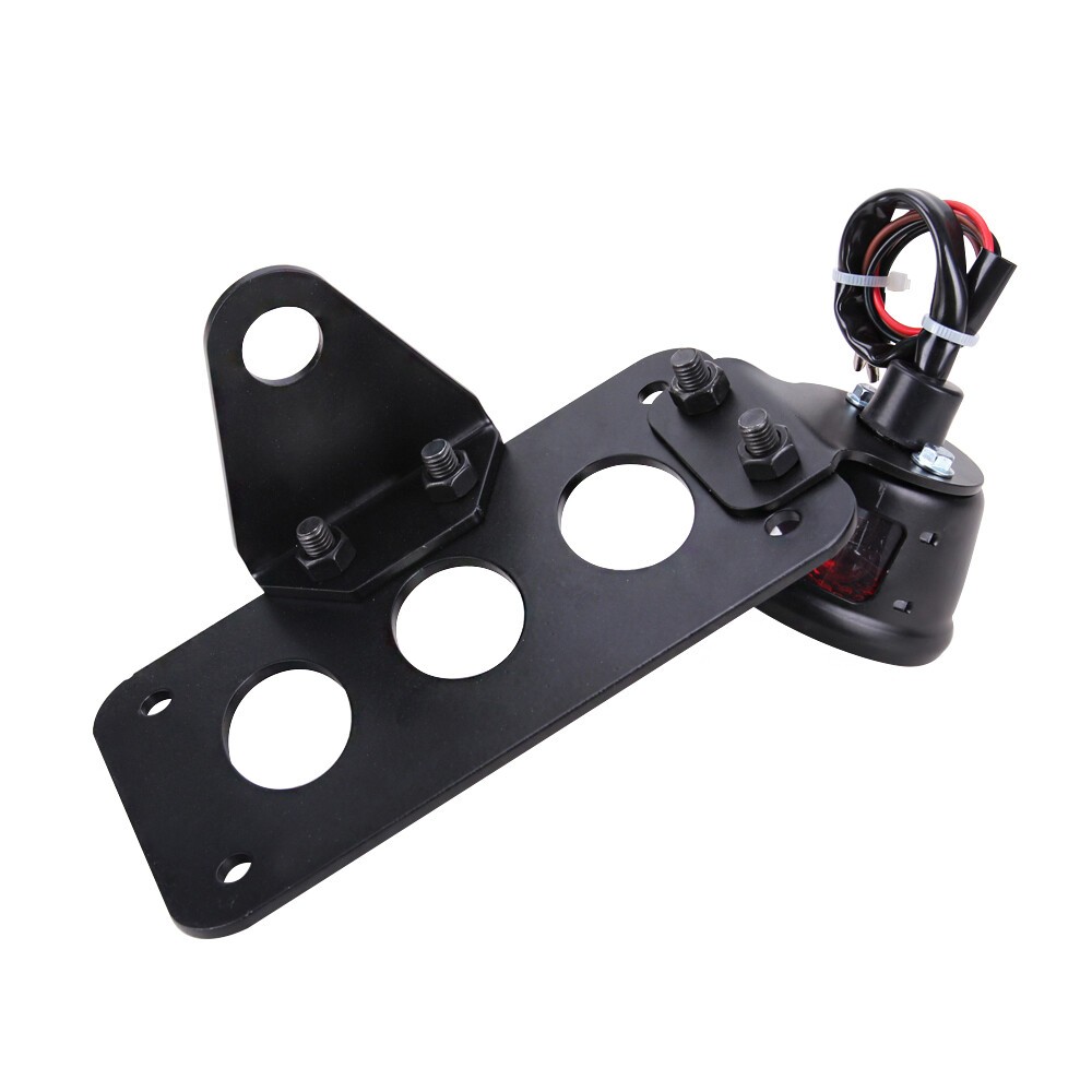 Motorcycle Side Mount Tail Light License Plate Bracket For Harley Chopper Bobber