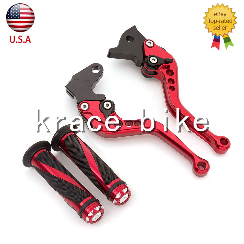 For TTR125 L/LE/LW Front Disc Brake 2000-2016 Brake Clutch Levers Grips Red Pair