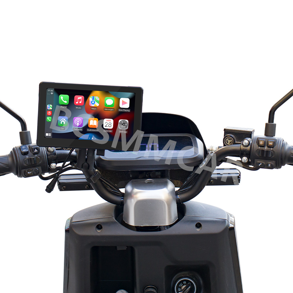 7in Touch Screen Motorcycle Wireless CarPlay Navi MP5/TF DVR Monitor Waterproof