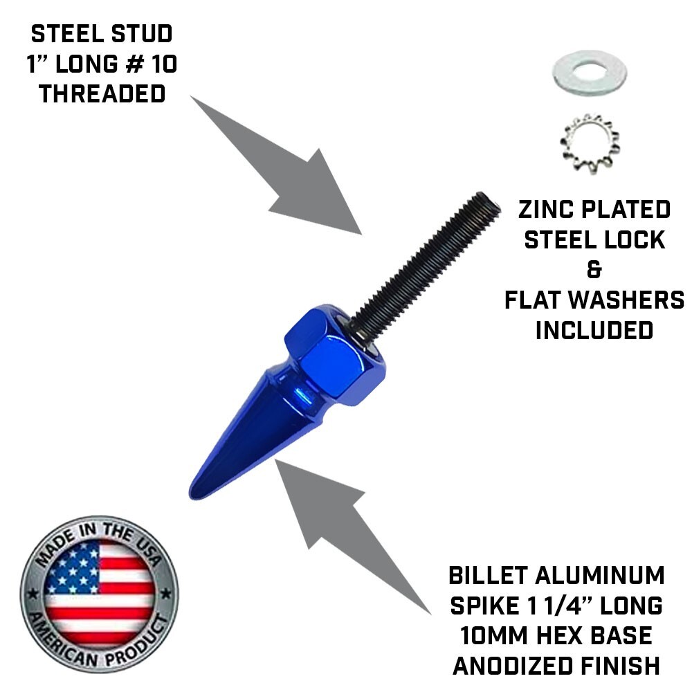 4 Blue Anodized Hex Spike Windshield Bolt Kit 15+ Harley RoadGlide Wind Screen