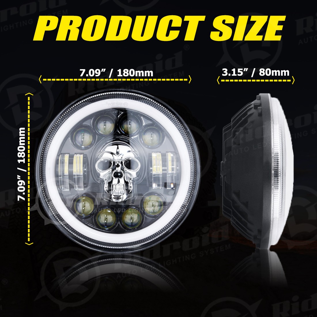 7″ Inch RGB LED Headlight DRL Hi-Lo For Harley Heritage Softail Classic FLSTC