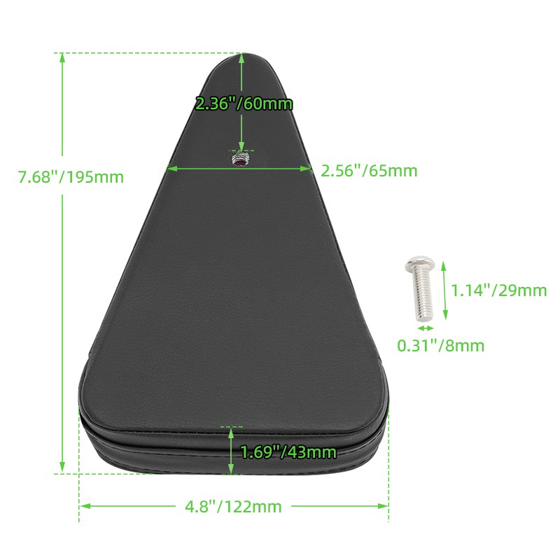 Passenger Backrest Sissy Bar Cushion Pad For Harley Honda Suzuki Universal