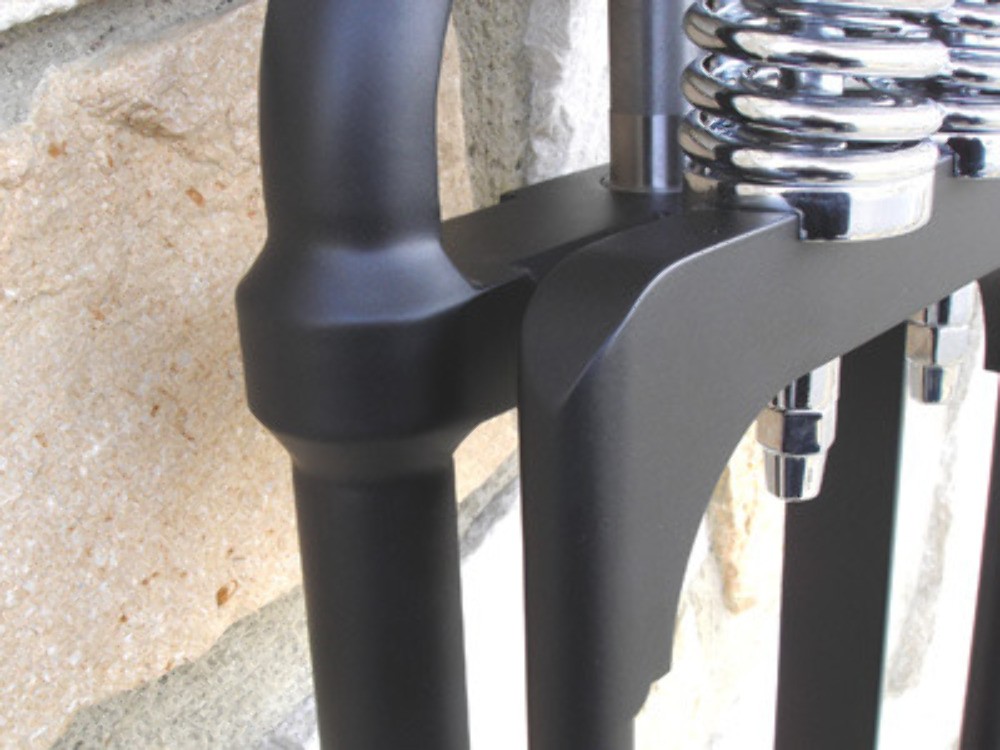 4″ OVER DNA BLACK SPRINGER FRONT END FORKS FOR HARLEY & CHOPPERS LENGTH 27″