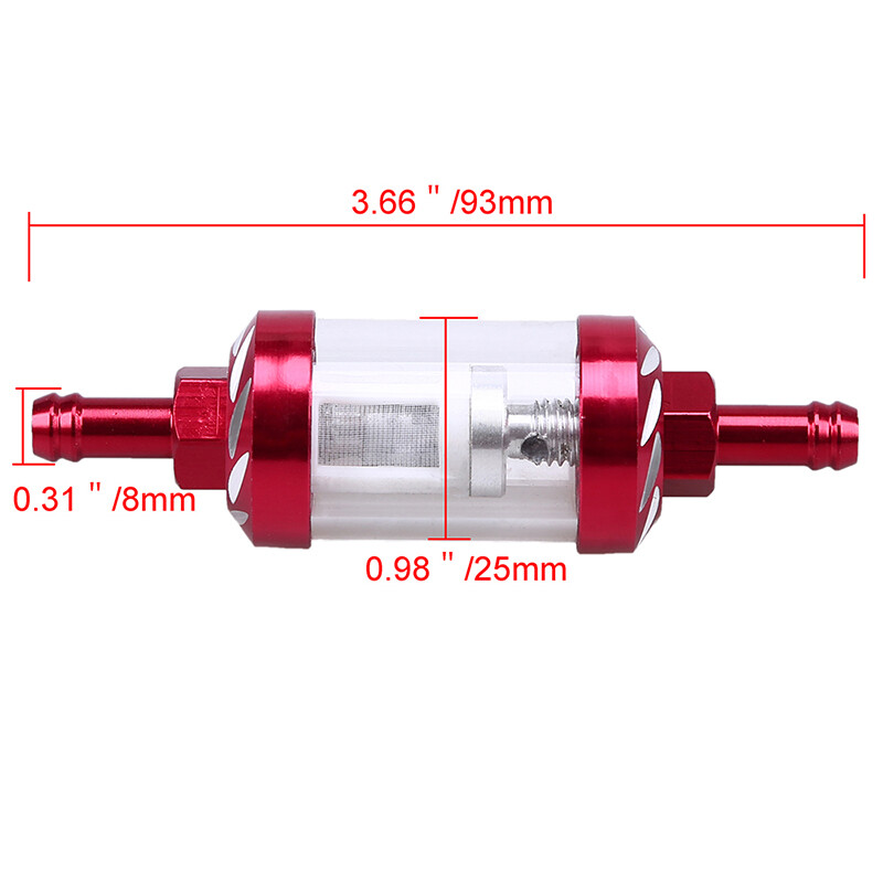 Motorcycle Inline Gas Fuel Filter Reusable 5/16″ 8mm Universal For Yamaha