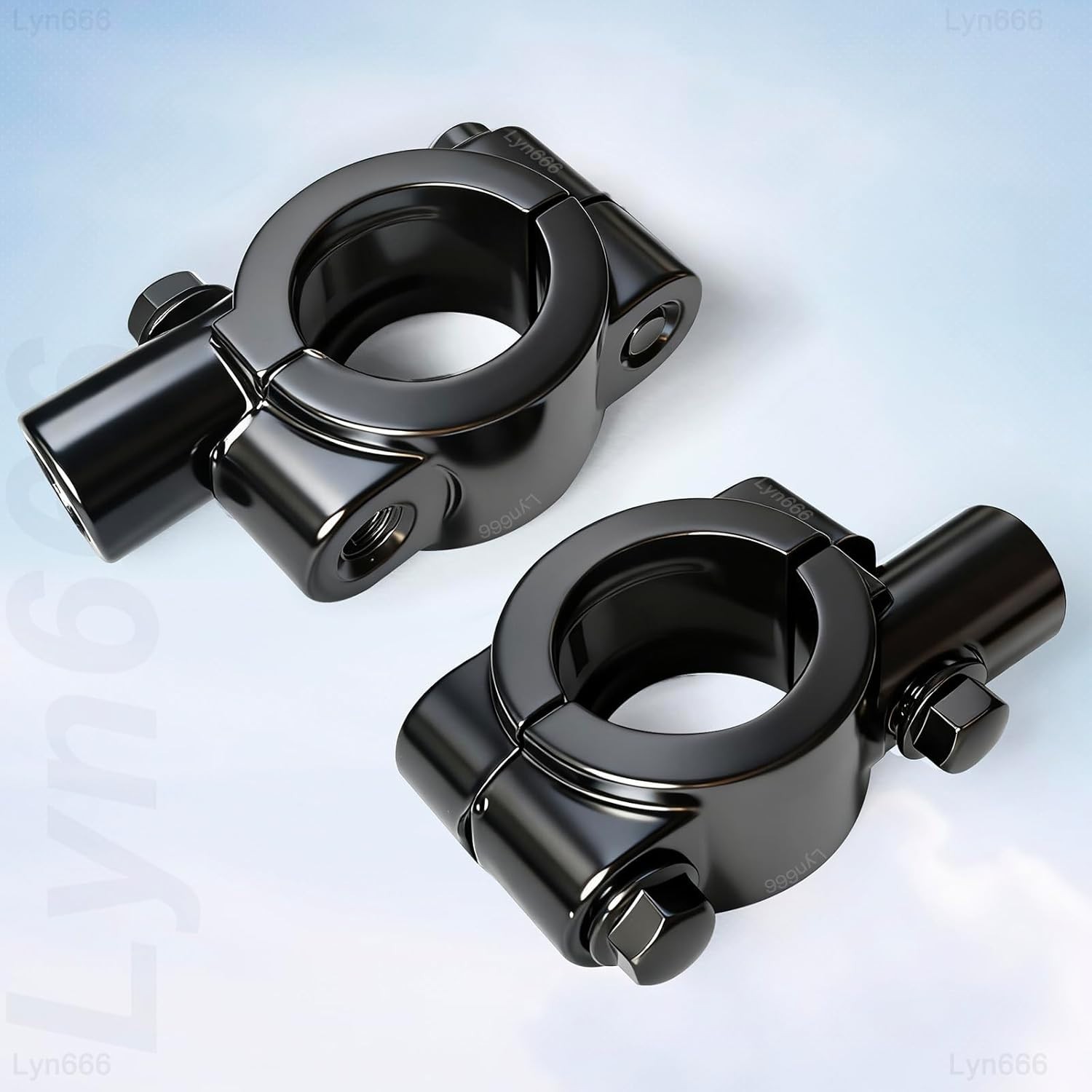 Universal Black Mirror Mount Clamp for Motorcycles and ATVs – Fits 7/8″ Bars