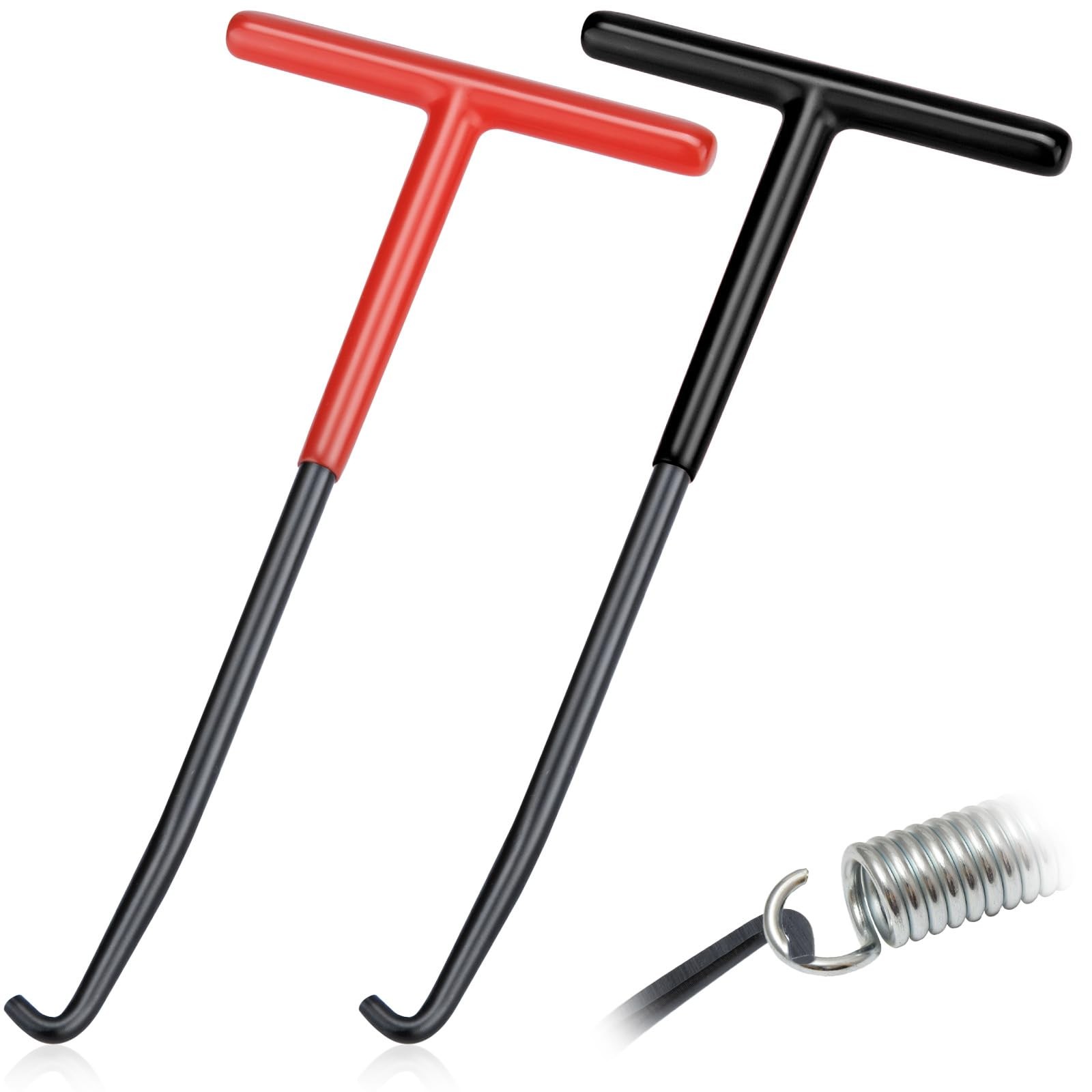 2 PCS Exhaust Spring Puller Tool, Motorcycle Hook, Red + Black