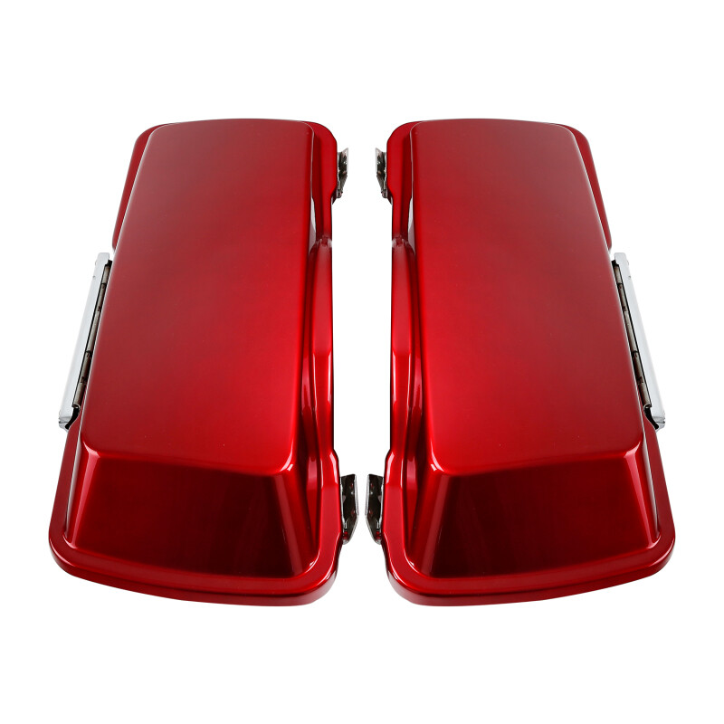 5″ Red Stretched Hard Saddlebags Fit For Harley Touring Street Glide 1993-2013