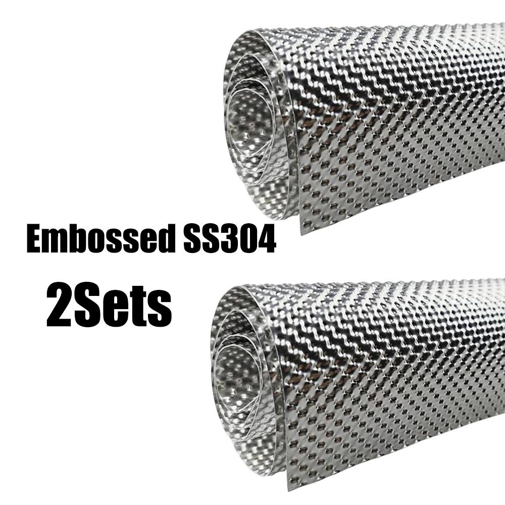 2PACK Embossed 304 stainless steel Auto Heat Shield Barrier Exhaust Car Turbo