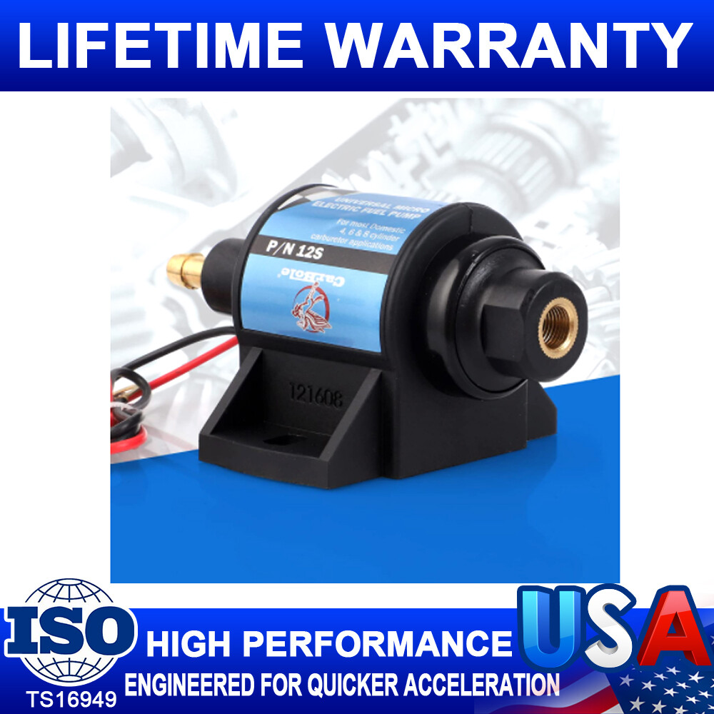 12S Micro Electric Gasoline Fuel Pump Universal 5/16 inch 12V 1-2A 35GPH 4-7 PSI