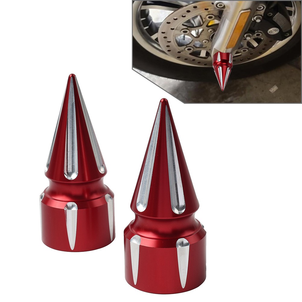 Front Axle Cap Nut Cover 3.6″ Inch Red For Harley Softail 07+ Dyna 08+ Street