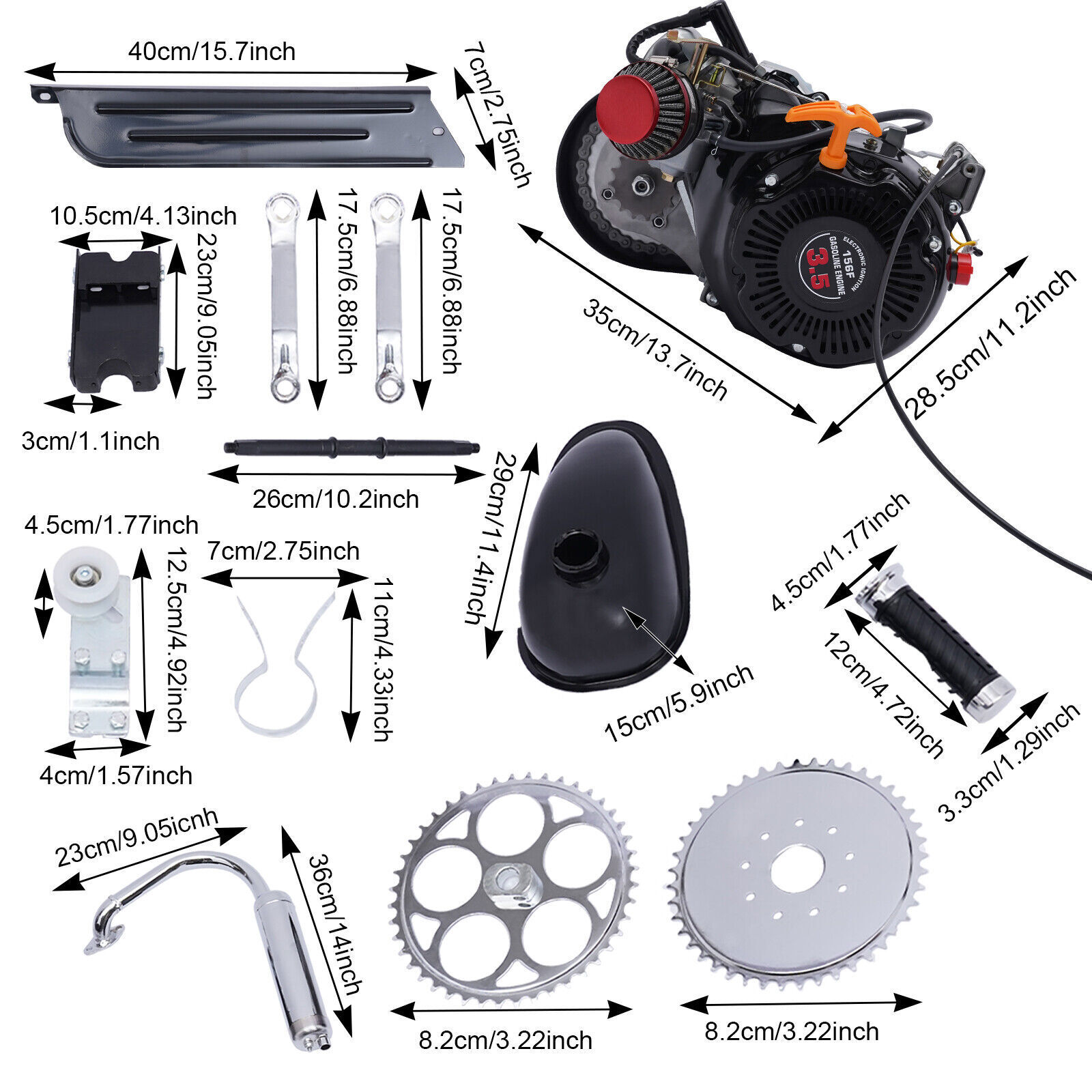 100cc 4 Stroke Bicycle Engine Kit Gas Motorized Motor Bike Modified DIY Engine