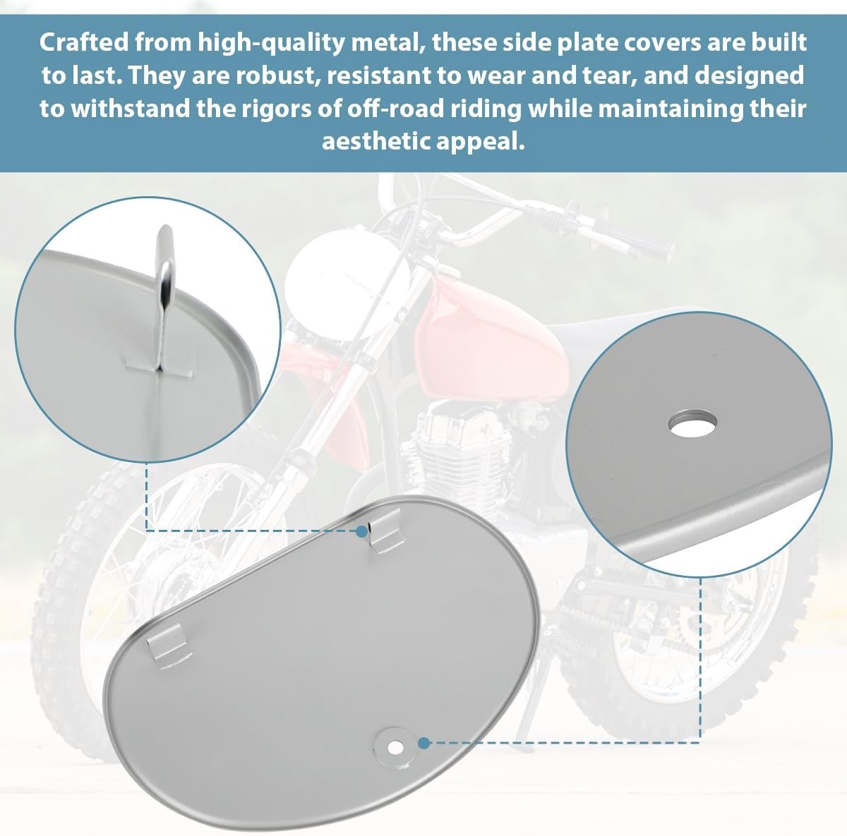 2PCS For Honda XR75 XR 75 1973 – 1976 Side Panel Number Cover Metal Left + Right