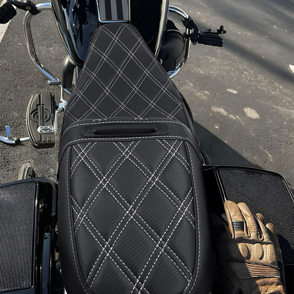 Step Up 2-Up Seat Lattice Stitched For Harley Road Glide Electra Glide 1997-2007
