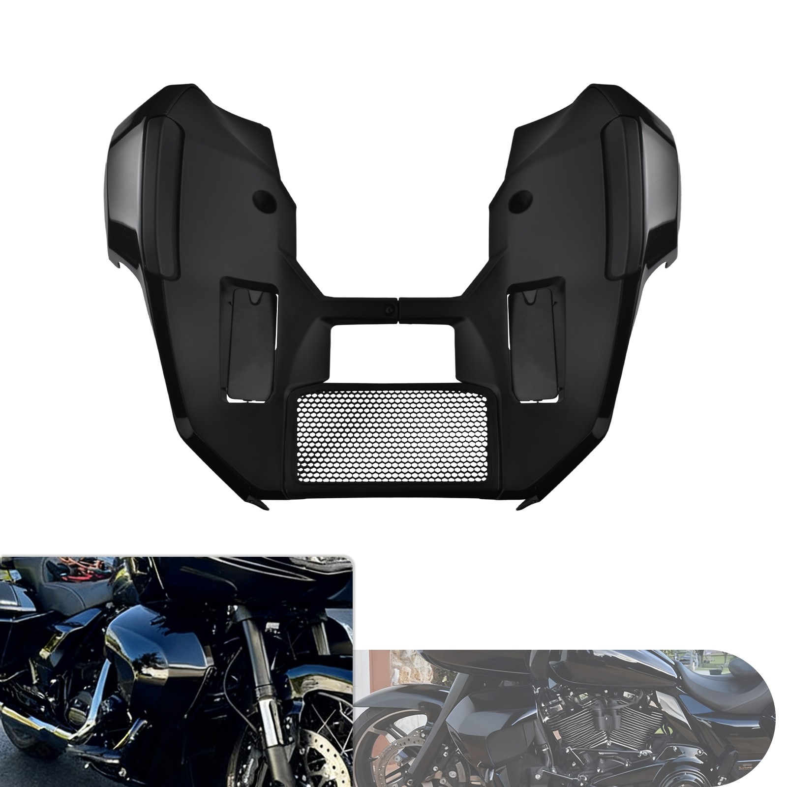 Extended Chin Spoiler Lowers Fairing Cover For Harley 23-2026 Road Street Glide
