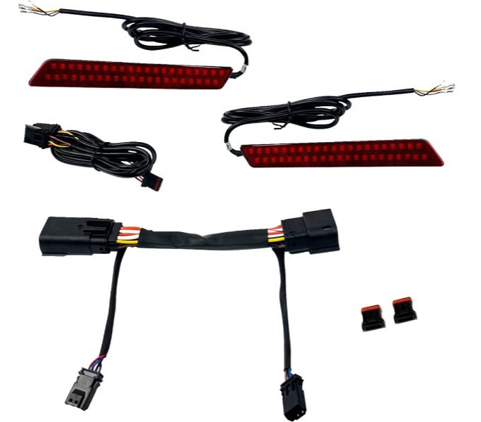 Custom Dynamics 2 Color LED Saddlebag Latch Lightz Harley FLH FLTR CD-LATCH-23-R
