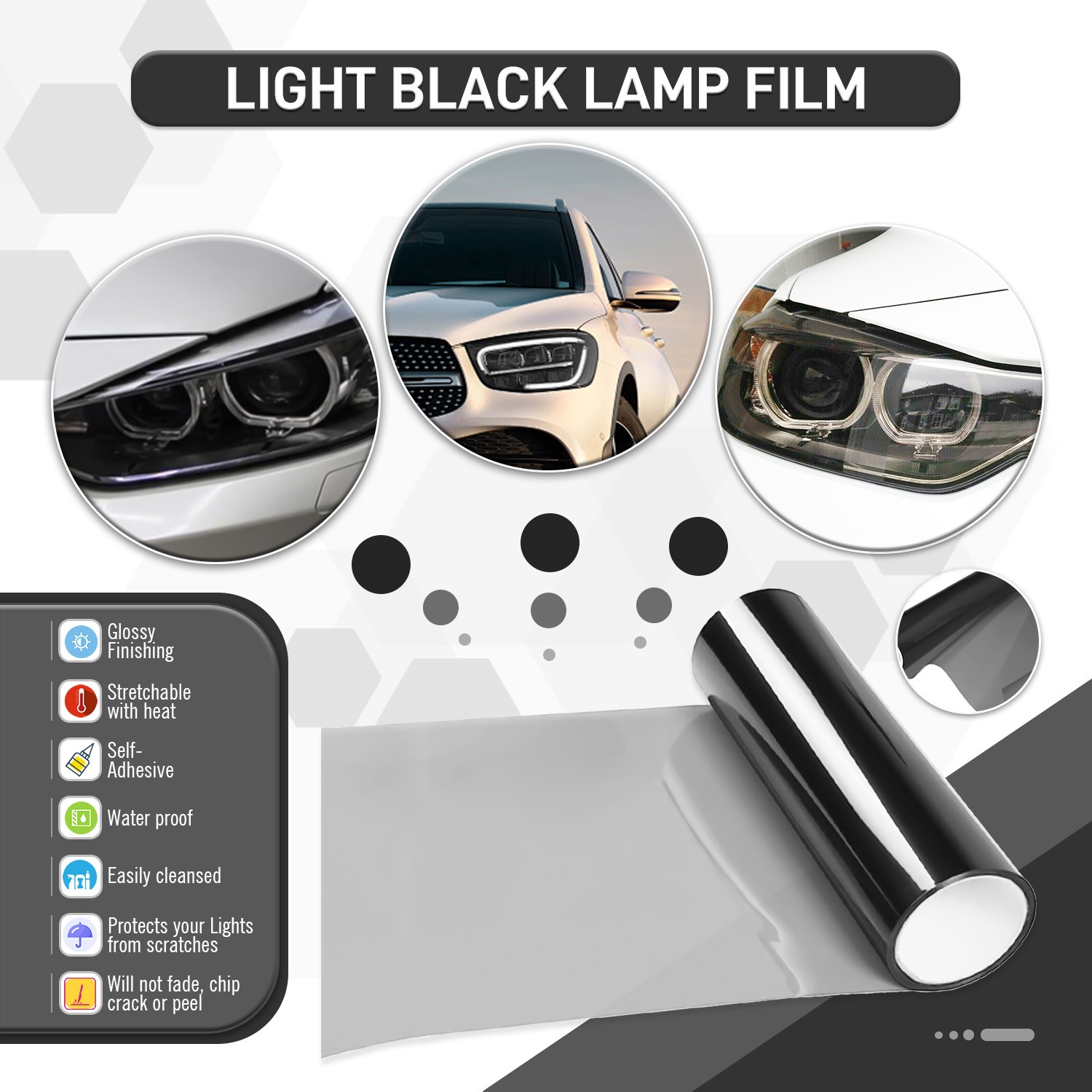 Durable Light Tint Film Motorcycle Accessories Protection and Easy Installation