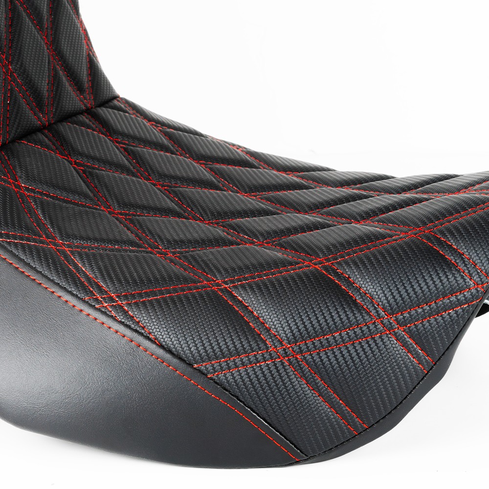 Diamond Red Stitching Gel Seat For Harley Road King Models 1997-2007 FLHR / FLHX