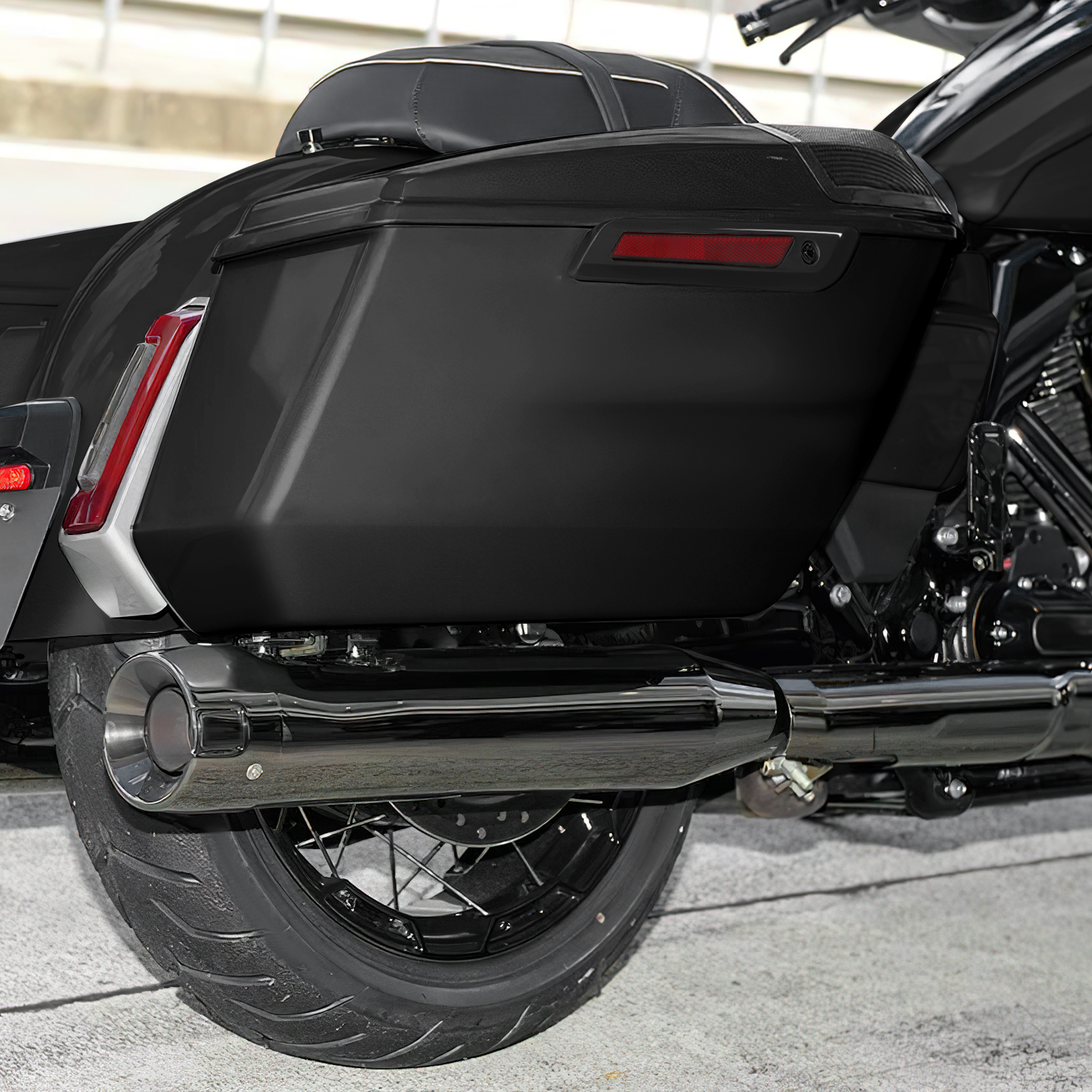 Vivid Black Hard Saddlebags Fit For Harley CVO Street Road Glide ST FLHX 23-25