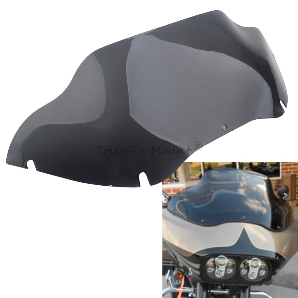 9.5″ Smoke Windscreen Windshield Air Deflector For Harley Road Glide 1998-2013